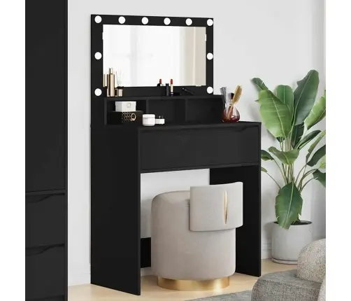 Magamistoa Meikimislaudade Must 80 X 39,6 X 135 Cm Tehispuit