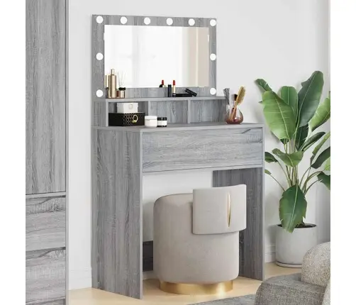 Guļamistabas Ģērbšanās Galdiņi Pelēks Sonoma 80 X 39,6 X 135 Cm Vidaxl