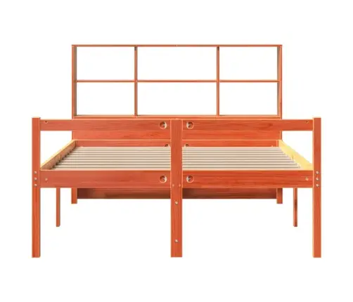 Gulta Ar Grāmatu Plauktu, Bez Matrača, 120X190 Cm, Masīvkoks Vidaxl