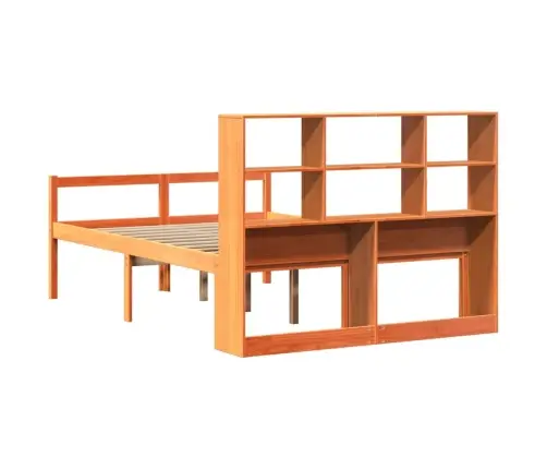 Gulta Ar Grāmatu Plauktu, Bez Matrača, 120X200 Cm, Masīvkoks Vidaxl