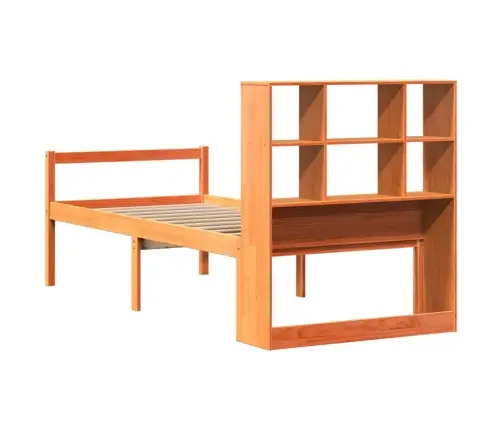 Gulta Ar Grāmatu Plauktu, Bez Matrača, 75X190 Cm, Masīvkoks Vidaxl