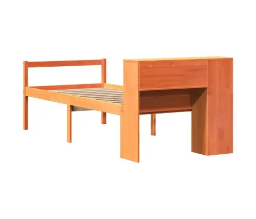 Gulta Ar Grāmatu Plauktu, Bez Matrača, 75X190 Cm, Masīvkoks Vidaxl