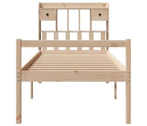 Gulta Ar Grāmatu Plauktu, Bez Matrača, 75X190 Cm, Priedes Koks Vidaxl