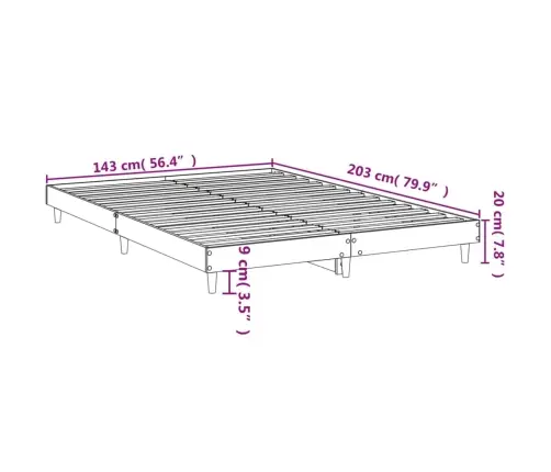 Gulta Bez Matrača, Brūna Ozola, 140X200 Cm, Inženierijas Koks Vidaxl