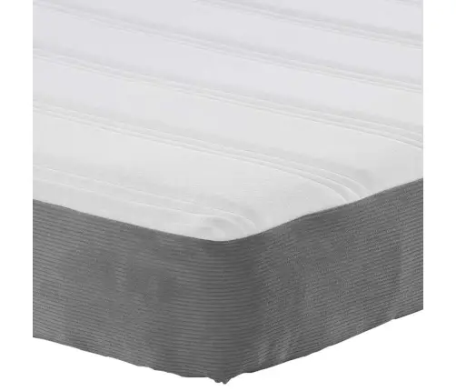 Gultas Matracis Ar Matraci Gaiši Pelēks 120 X 190 Cm Audums Vidaxl