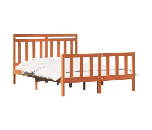 Gultas Rāmis 2 Pcs Vaks Brūns 140 X 200 Cm Ciets Priedes Koks Vidaxl