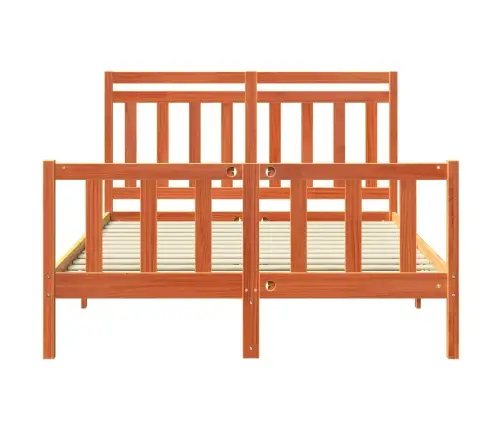Gultas Rāmis 2 Pcs Vaks Brūns 140 X 200 Cm Ciets Priedes Koks Vidaxl
