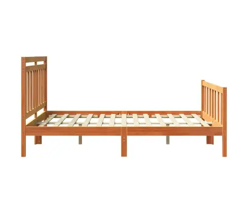 Gultas Rāmis 2 Pcs Vaks Brūns 140 X 200 Cm Ciets Priedes Koks Vidaxl