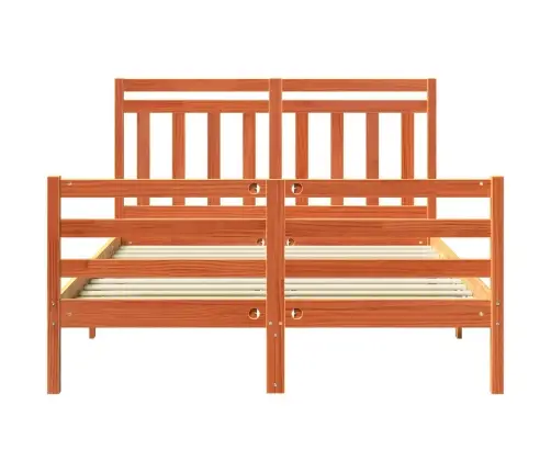 Gultas Rāmis Ar Galvas Klāju 2 Pcs Vaks Brūns 140 X 200 Cm Vidaxl