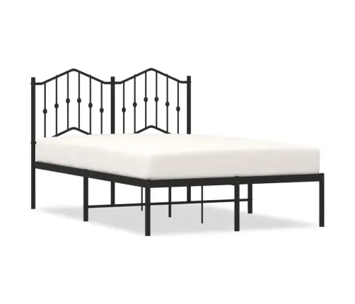 Gultas Rāmis Ar Galvgali, Melns Metāls, 120X200 Cm Vidaxl