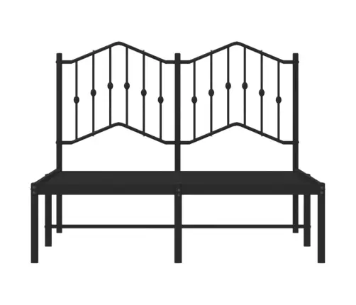 Gultas Rāmis Ar Galvgali, Melns Metāls, 120X200 Cm Vidaxl
