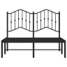 Gultas Rāmis Ar Galvgali, Melns Metāls, 120X200 Cm Vidaxl