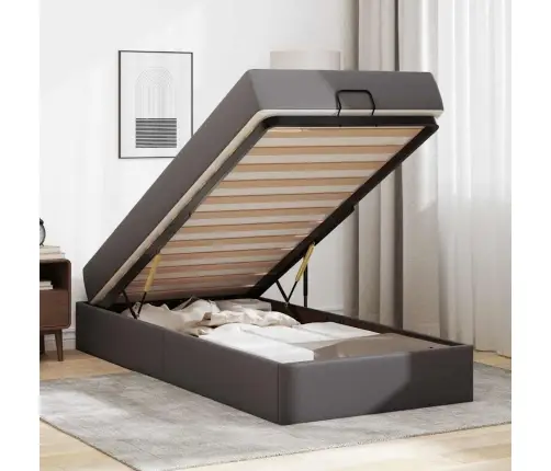 Gultas Rāmis Ar Matraci Ar Matraci 2 Pcs Pelēka Pvc Vidaxl