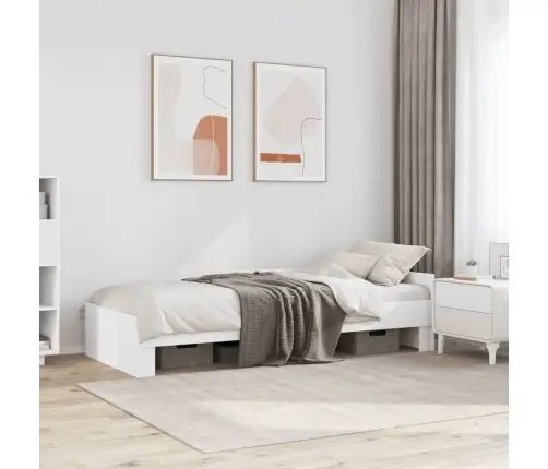 Gultas Rāmis, Balts, 90X190 Cm, Inženierijas Koks Vidaxl