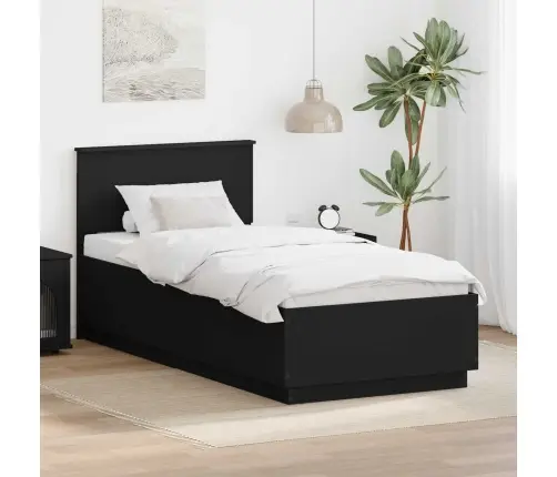 Gultas Rāmis Melna 100 X 200 Cm Inženierijas Koks Vidaxl