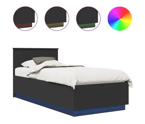 Gultas Rāmis Melna 100 X 200 Cm Inženierijas Koks Vidaxl