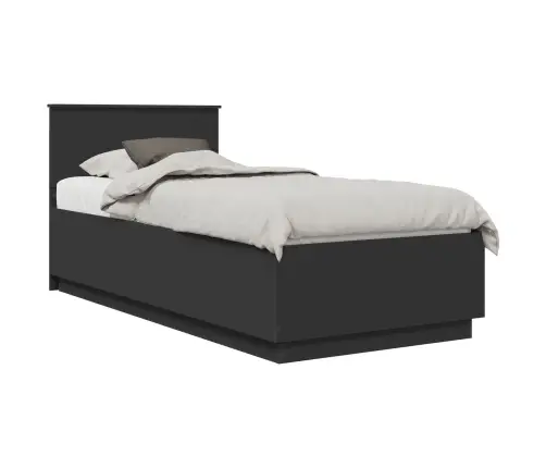 Gultas Rāmis Melna 100 X 200 Cm Inženierijas Koks Vidaxl