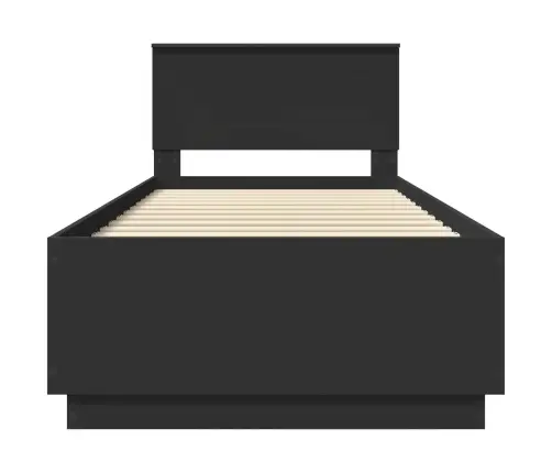 Gultas Rāmis Melna 100 X 200 Cm Inženierijas Koks Vidaxl