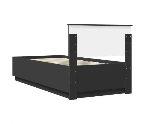 Gultas Rāmis Melna 100 X 200 Cm Inženierijas Koks Vidaxl