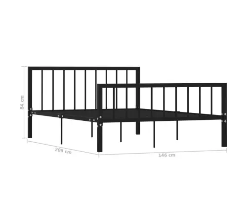 Gultas Rāmis, Melns Metāls, 140X200 Cm Vidaxl
