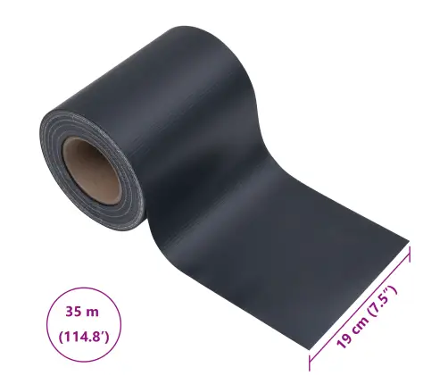 Dārza Privātuma Ekrāni 2 Gb Pvc 35X0,19 M Matēts Tumši Pelēks Vidaxl