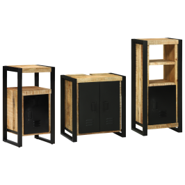 Vannitoa Mööbleset 3 Pcs Pruun 55 X 35 X 60 Cm Tugev Mango Puu