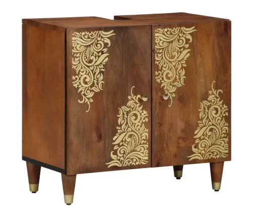 2 Daļu Vannas Istabas Mēbeļu Komplekts No Cieta Mango Koka Vidaxl