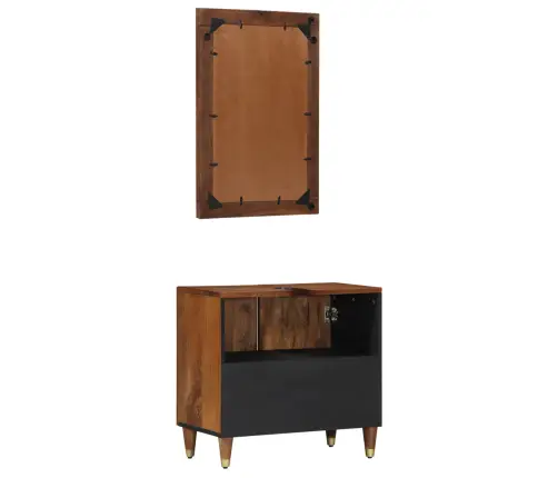 2 Daļu Vannas Istabas Mēbeļu Komplekts No Cieta Mango Koka Vidaxl