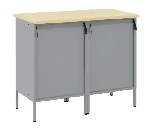 Darba Skapis Ar Slēdzeni 2 Pcs Melns Un Pelēks 100 X 55 X 85 Cm Vidaxl