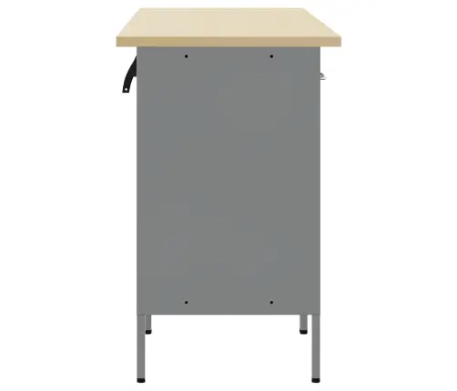 Darba Skapis Ar Slēdzeni 3 Pcs Melns Un Pelēks 150 X 55 X 85 Cm Vidaxl