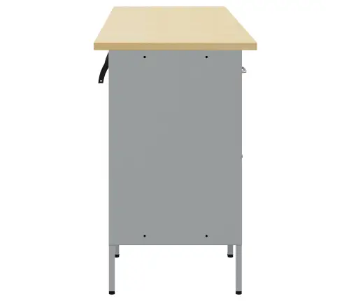 Darba Skapis Ar Slēdzeni 4 Pcs Melns Un Pelēks 200 X 55 X 85 Cm Vidaxl