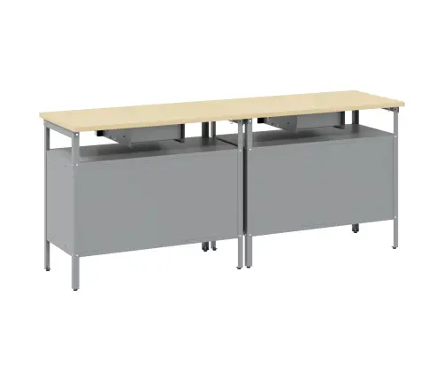 Darbagalda Komplekts Ar Atvilktni 2 Pcs Melna 200 X 55 X 85 Cm Vidaxl