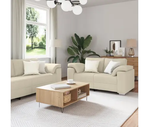 Sofa 3 Pcs Smėlio Linas