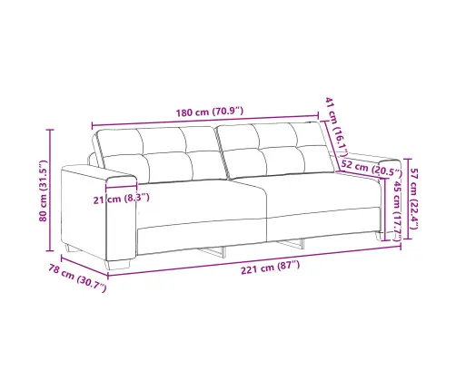 Diivan 3 Pcs Tumehall Lina-Segu Kangas