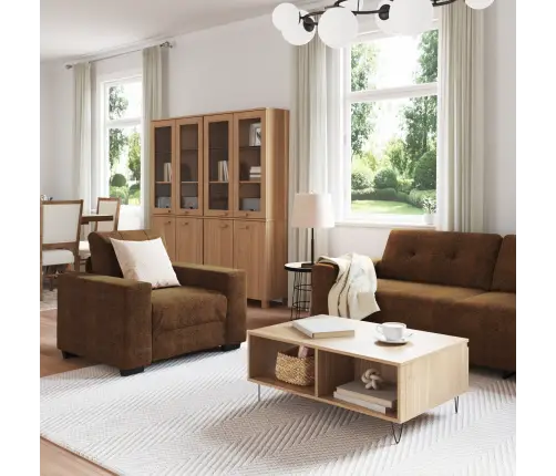 Diivan 3 Pcs Pruun Lina-Segu Kangas