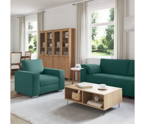 Dīvānu Komplekts 3 Pcs Tumši Zaļš 219 X 77 X 82 Cm Audums Vidaxl