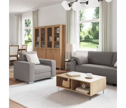 Dīvāns 3 Pcs Pelēkbrūna Lina Maisījuma Audums Vidaxl