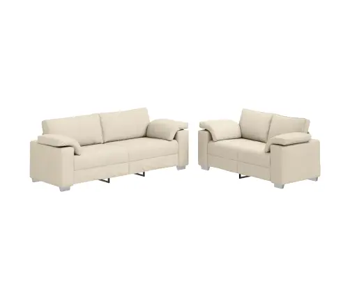 Sofa 2 Pcs Smėlio Linas
