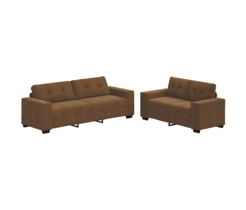 Diivan 2 Pcs Pruun 221 X 78 X 80 Cm Kunstnahk