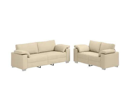 Dīvānu Komplekts 2 Pcs Krēmkrāsa 219 X 77 X 82 Cm Audums Vidaxl