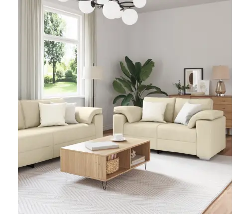 Dīvānu Komplekts 2 Pcs Krēmkrāsa 219 X 77 X 82 Cm Audums Vidaxl