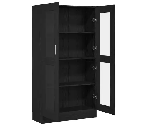 Grāmatu Skapjis Melnā Ozola Krāsā 82,5X30,5X150 Cm Inženierijas Koks Vidaxl