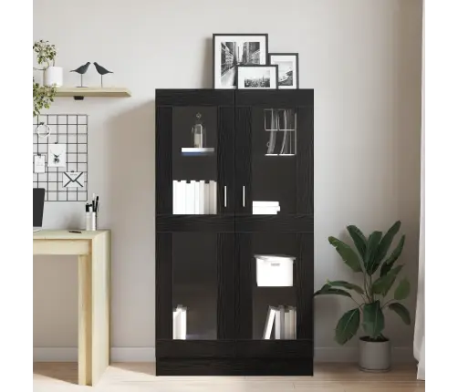 Grāmatu Skapjis Melnā Ozola Krāsā 82,5X30,5X150 Cm Inženierijas Koks Vidaxl