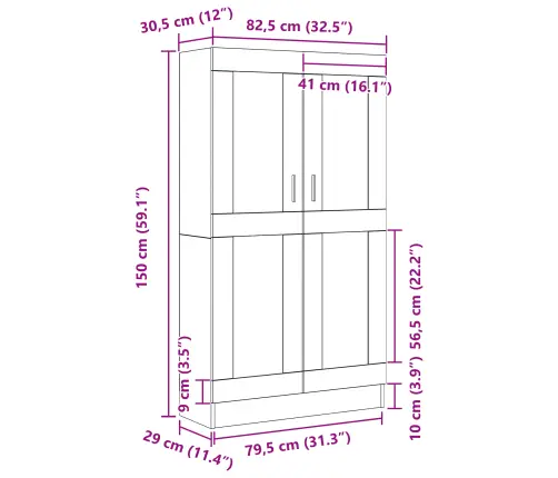 Grāmatu Skapjis Melnā Ozola Krāsā 82,5X30,5X150 Cm Inženierijas Koks Vidaxl