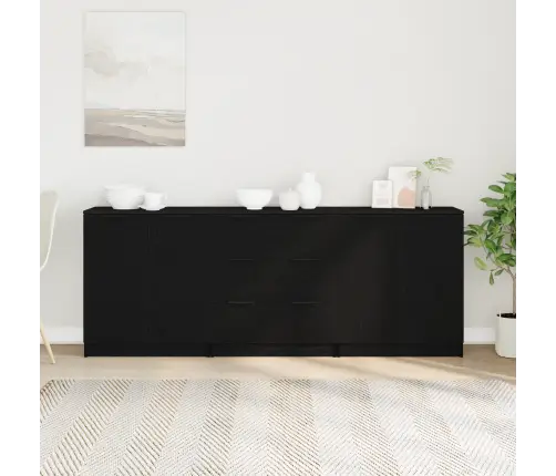 3 Daļu Sānu Skapīši Melnā Ozola Inženierijas Kokā Vidaxl