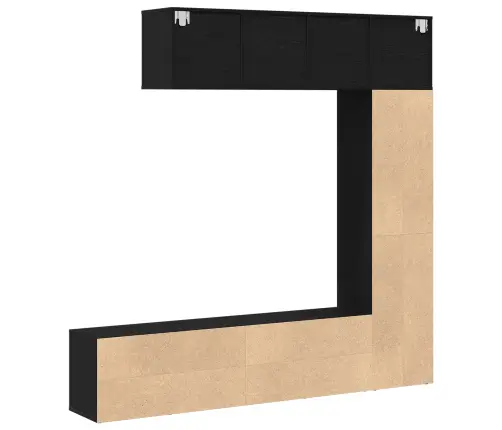 Grāmatu Plaukti 3 Gabali Melna Ozola 36X30X143 Cm Inženierijas Koks Vidaxl