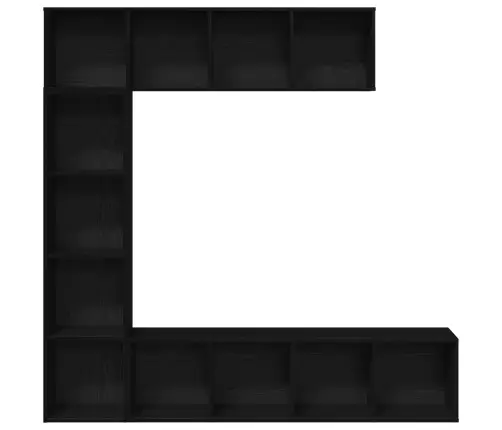 Grāmatu Plaukti 3 Gabali Melna Ozola 36X30X143 Cm Inženierijas Koks Vidaxl