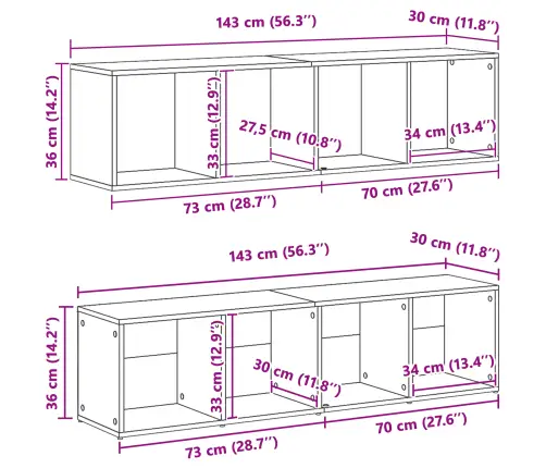 Grāmatu Plaukti 3 Gabali Melna Ozola 36X30X143 Cm Inženierijas Koks Vidaxl