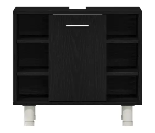 3 Daļu Vannasistabas Mēbeļu Komplekts Melnā Ozolā Inženierijas Koks Vidaxl