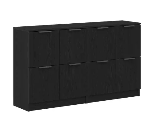 Sānu Skapji 2Gab Melna Ozolkoka 60X30X70 Cm Inženierijas Koks Vidaxl